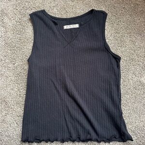 We The Free Black Ribbed Tank Top